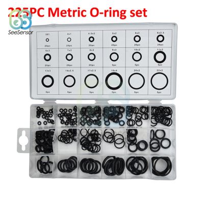 【CC】✺۩▨  225 Pcs Rubber O O-Ring Set Washer Assortment Sizes With Plactic Corrosion Resistance Wear