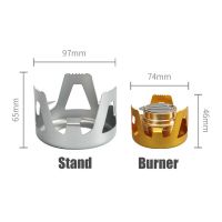 ：“{—— Heavy Duty Brass Alcoho Stove Burner With Aluminum Alloy Stand Lid Outdoor Camping Cooking Alcohol Stove Portable Picnic Stove