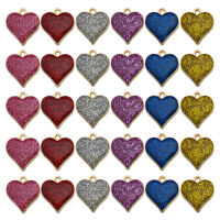 30Pcs For Necklace Glitter Jewelry Drip Making Pendants Earring Shape Bracelet Heart Charms Valentines