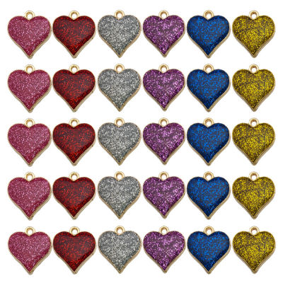 30Pcs Pendant DIY Bracelet Craft Supplies DIY Earrings Heart Pendants Oil Drip Pendant Valentines Day Pendant