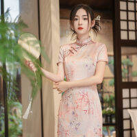 3สีผู้หญิงขนาดบวกยาว Cheongsam ชุดดอกไม้วินเทจงานแต่งงานชุดที่เป็นทางการแบบดั้งเดิมเรียงราย Qipao M เพื่อ4XL