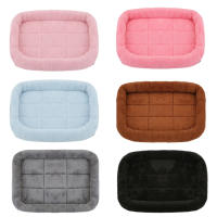 Soft Plush Square Dog Bed Mat เตียงสำหรับสุนัข Cat ขนาดเล็กขนาดกลางขนาดใหญ่ Sleep Calming Pad Cat Dog Bed Cushion Supplies