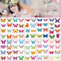 【YF】 10 Sheet Butterfly Tattoo Flowers Watercolor Temporales Cute Temporary Tattoos Stickers for Kid Girls Art Fake Waterproof