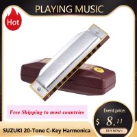 SUZUKI Folkmaster Harmonika Blues คีย์มาตรฐานของ C A B D E F G คีย์10รู20โทนโทนโทนโทนโทนโทนโทนบลูส์คู่ Gaita สำหรับผู้เริ่มต้น