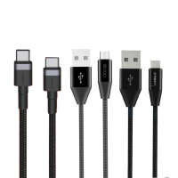 [แพ็คส่งเร็ว1วัน] Eloop สายชาร์จเร็ว USB Data Cable Micro และ Type-C หุ้มยางกันไฟใหม้ ความยาว 53 ซม. สำหรับ Android ของแท้ 100% USB C to C