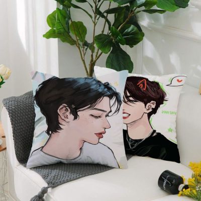 فيليكس Skz Fanart Straykids الفقرة Sofá وسادة تغطي كسوة وسائد للزينة الساتان النسيج المخدة غطاء وسادة رمية‏ مزخرفة