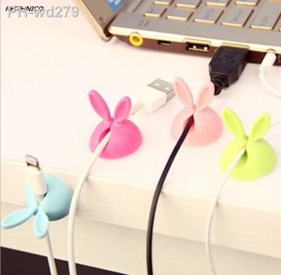 5Pcs Rabbit Cable Holder Clips Desk Tidy Organizer Wire Management Cord Lead USB Charger Holder