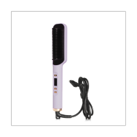 1 PCS 2-In-1 Electric Hair Straightening Brush Comb Curling Iron Straightening Styler with LCD Display EU Plug-A