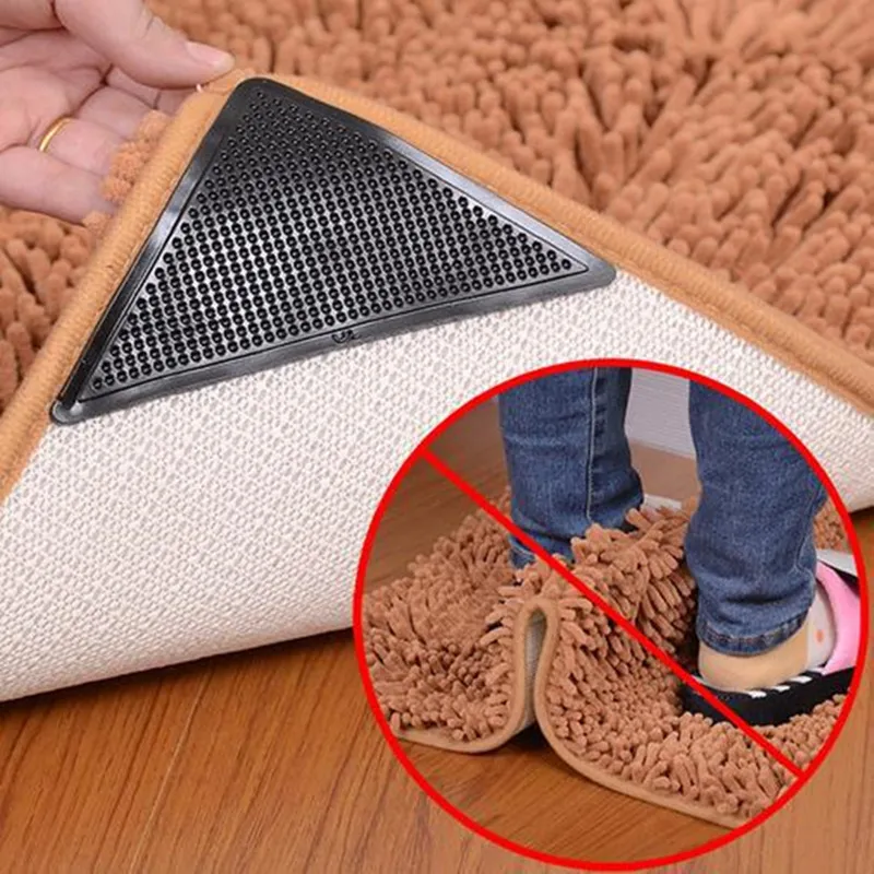 4pcs Black Anti-slip Carpet Gripper