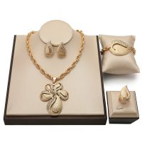 【lz】✲♙  Conjunto de jóias árabe marroquino para mulheres colar brincos colar pulseira anel qualidade casamento