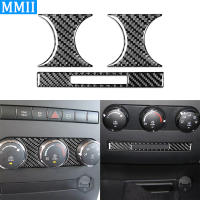 สำหรับ Dodge Ram 1500 2009-2012คาร์บอนไฟเบอร์เครื่องปรับอากาศลูกบิดแผงควบคุมตกแต่งปกรถอุปกรณ์ตกแต่งภายในสติ๊กเกอร์