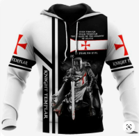 3D HOODIE-  XZX180305   KNIGHTS TEMPLAR COMMANDERY HOODIE - CASUAL JESUS GUARD , SWEATSHIRTS &amp; ZIPPER 30