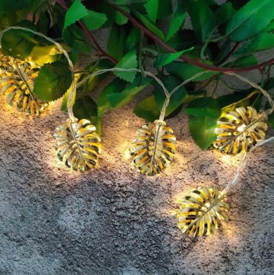Ins golden leaf lamp string led party Festival courtyard decorative colored lights