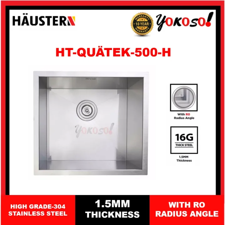 Haustern Ht Quatek 500 H Single Bowl Stainless Steel Sink Lazada 9013