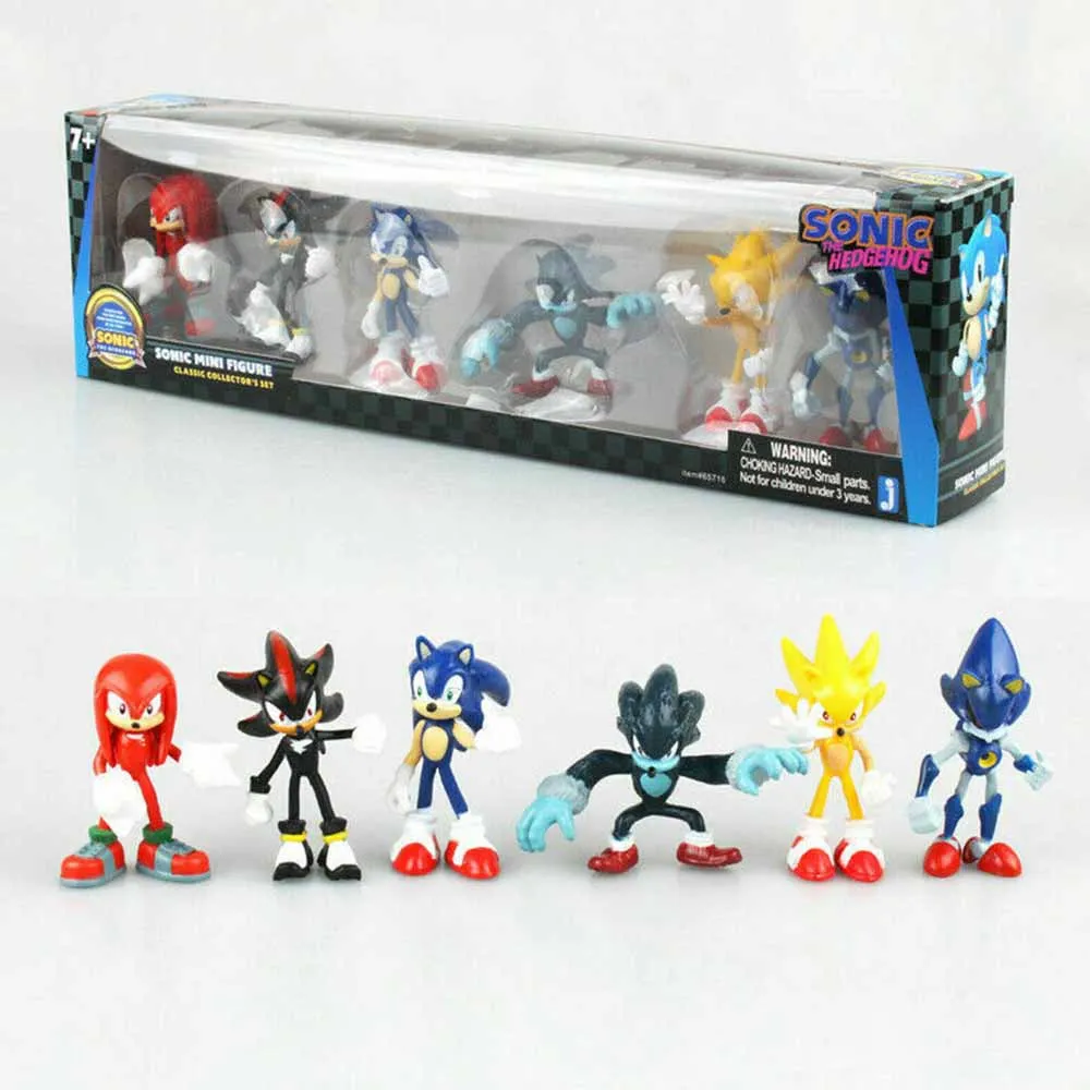6pcs Sonic The Hedgehog Kids Toy PVC  Action Figure Set Christmas Gift  Collecto