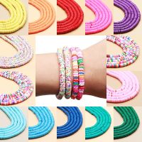 4/6mm Flat Round Polymer Clay Beads Chip Disk Loose Spacer Handmade Boho Slice Beads DIY Jewelry Making Bracelets 350pcs/Line Beads