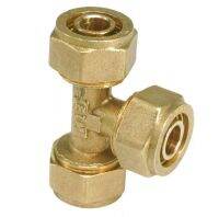 Fit PEX-AL-PEX Tube I.D x O.D 12x16mm 14x18mm 16x20mm 20x25mm 26x32mm Equal Tee 3 Ways Brass Pipe Fitting