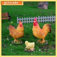 GOTORADE 3/10Pcs สีสันสดใส ภูมิทัศน์ขนาดเล็ก rooste กระถางต้นไม้บอนไซ เรซิน ไก่ตัวผู้รูปแกะสลัก ของใหม่ ขนาดเล็กมากๆ รูปปั้นไก่ขนาดเล็ก เครื่องประดับสวนนางฟ้า