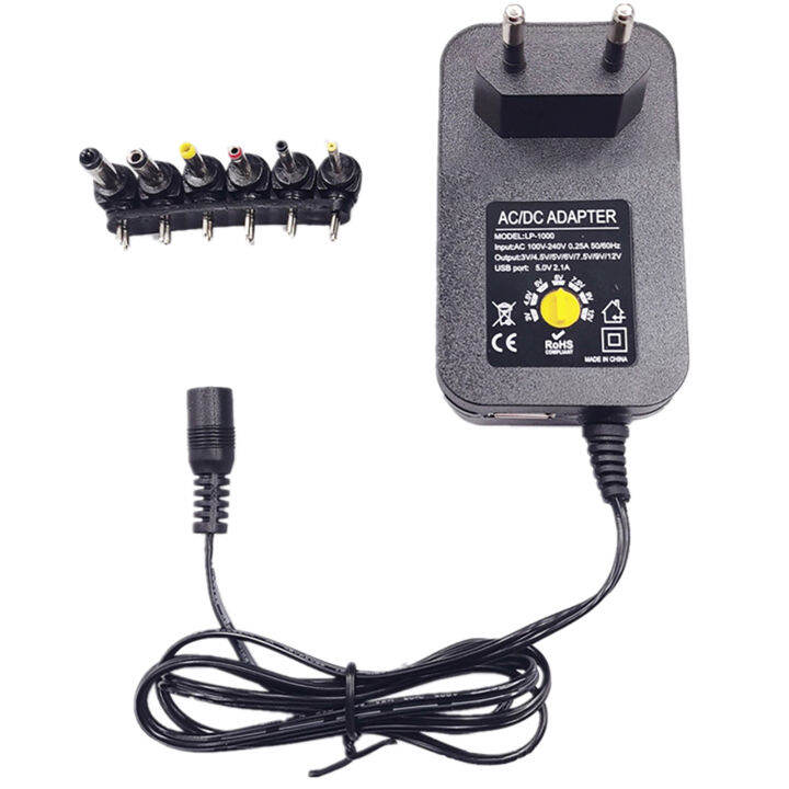 USB Port Adjustable AC DC Home Portable 2A 3V 4.5V 5V 6V 7.5V 9V 12V ...
