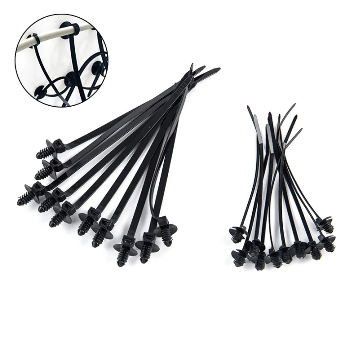 Refreshing 10pcs Nylon Cable Tie Car Wiring Harness Retainer Clip Ties
