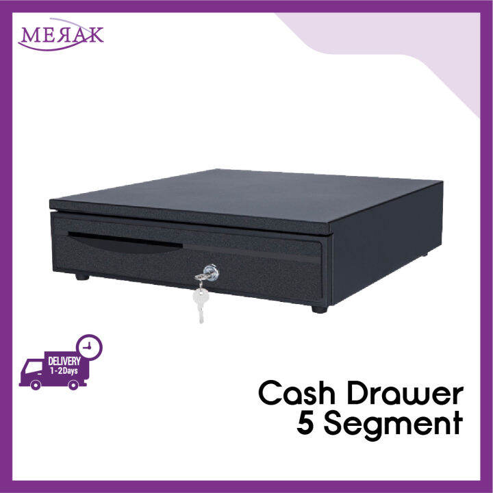 Cash Drawer 5 Segment Tray Heavy Duty Cash Register Box Rj11 Key Lock