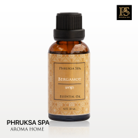 Phruksa Spa น้ำมันหอมระเหยธรรมชาติบริสุทธิ์ 100% กลิ่น มะกรูด 30 มล. (Essential Oil Pure 100% 30 ml. Bergamot) ใช้สำหรับเครื่องพ่นไอน้ำ เตาอโรม่า