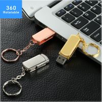 256G USB 2.1 Metal Flash Drive 16GB 32GB 64GB 128GB Pendrive Rotatable usb flash drive Pen memory Sticks with key chain