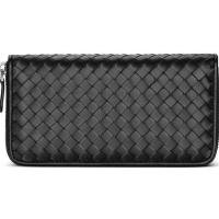 2023 New★ Genuine leather hand-woven business zipper handbag long clutch wallet ultra-thin light luxury high-end wallet mens models