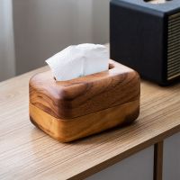 Walnut tissue box light luxury wooden living room coffee table desktop pumping box creative solid wood storage box