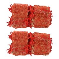 300Pc 7X9cm Rose Organza Drawstring Gift Jewelry Bags Pouches Wedding Xmas Party Gifts Bags Red