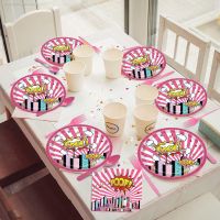 ❂♙ Superhero Girl Birthday Party Supplies Set Plates Napkins Tablecloth Balloons Birthday Banner for Pink SuperHero Birthday Party