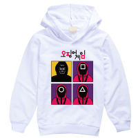 [ในสต็อก] ปลาหมึกเกมแฟชั่น Hoodies แขนยาวเด็กเสื้อผ้าอะนิเมะฤดูใบไม้ร่วงผ้าฝ้ายผสมการ์ตูนสาวเด็ก H Oodies ชายหญิง