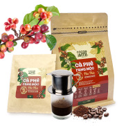 Cà phê rang mộc 100% nguyên chất Blend hạt Robusta và Arabica cafe pha