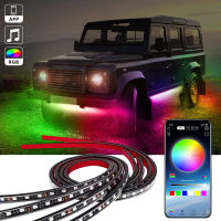 LED Neon รถ Underglow ไฟ12V แชสซี RGB Light Strip Underglow บรรยากาศโคมไฟตกแต่งชุดชิ้นส่วนภายนอกสำหรับรถด้านล่าง