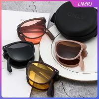 LIMRJ แว่นตากันแดดพับได้ผู้หญิงม่านบังแดดรอบใบหน้าเดินทางกลางแจ้ง UV 400 ป้องกันแว่นกันแดดแบบพกพาขนาดเล็ก