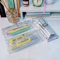 【CC】™✔◕  Storage Stationery Holder Makeup Cosmetics Student Office Supplies School Ins Transparent