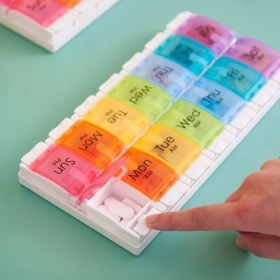 【YF】﹉¤  7/14 Days Weekly Tablet Holder Medicine Storage Drug Pill Organizer