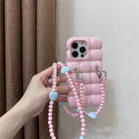 HTT เคส iPhone 11 12 13 14 Pro Max XR X XS แบบเกาหลีเคสโทรศัพท์ประดับคริสตัลรักเคสสีชมพูหัวใจ