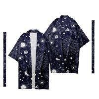 เสื้อกิโมโนผู้ชายเสื้อคาร์ดิแกน Kimono ยาวญี่ปุ่น,เสื้อรูปแบบชุดกิโมโนอวกาศลายดาวพระจันทร์ชุดแฟนซีซามูไร4