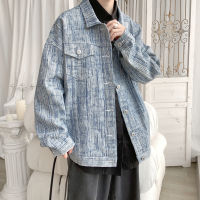 Spring Autumn Denim Jacket Men Fashion Tie Dye Turn Down Collar s Cargo Coats Hip Hop Loose Streetwear Clothing