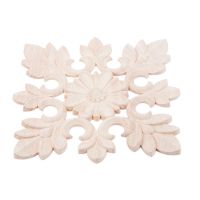 10X Rubber Wood Carved Floral Decal Craft Onlay Applique Furniture DIY Decor C:20x20cm