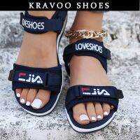 KRAVOO รองเท้าแตะสไตล์แอธเลชเชอร์ของผู้หญิงรองเท้าแตะชายหาดรองเท้าเสริมส้นสูงเปิดนิ้วเท้าขนาดพิเศษ35-43สำหรับฤดูร้อนของรองเท้ากีฬา