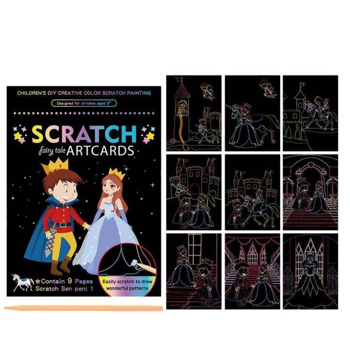 scratch-paper-art-set-rainbow-scratch-off-craft-kit-black-scratch-paper-set-9-sheets-of-double-sided-scratch-odorless-rainbow-paper-for-diy-crafts-sturdy