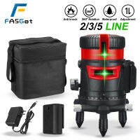 FASGET 2/3/5 Lines Laser Level Self-Leveling 360° Rotatable Indoor Outdoor Green Alternating Direct Horizontal Vertical Measuring Instruments