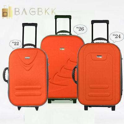 BAG BKK Luggage Cando กระเป๋าเดินทาง กระเป๋าล้อลากหน้าโฟมขนาด แบบซิปขยาย 2 ล้อด้านหลัง 22 นิ้ว 24 นิ้ว 26 นิ้ว รหัสล๊อค Code F2121 รุ่น Fulfill(Orange)