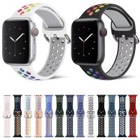 [HOT CHALIUIUILILXWE 607] สายซิลิโคนสำหรับสายคาด Apple Watch 45มม. 44มม. 40มม. 41มม. สร้อยข้อมือ Iwatch 8 7 6 5 4 SE สายรัดข้อมือกีฬา3 42มม. 38มม.