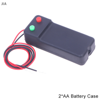 JIA 2AA กล่องเก็บของขั้วต่อที่ใส่แบตเตอรี่3V สวิตช์เปิด ปิดสวิตช์ควบคุมสายด้วยสวิตช์