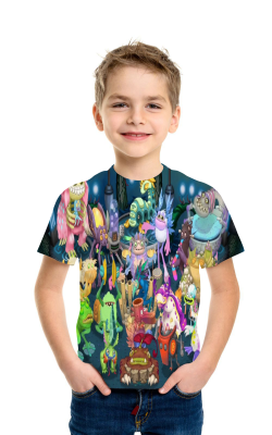 2023 My Singing Monsters Boys and Girls Short Sleeve T-shirt Cotton 3D Digital Printing Fashion Kids Clothing Casual Tops 40