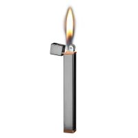 ▤✁ Mini Square Long Grinding Wheel Open Flame Butane Gas Lighter Metal Simple Creative Womens Lighter