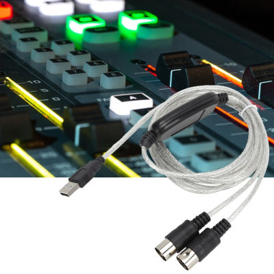 สายเคเบิลมิดิ้ไฟ LED ขับเคลื่อนด้วย USB ตัวบ่งชี้ MIDI เพื่อสาย USB สำหรับเชื่อมต่อเครื่องมือเครื่องเล่นดนตรีอิเล็กทรอนิกส์